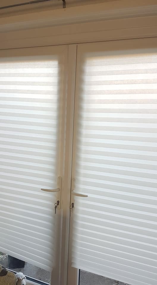 The woman had used two of the purse-friendly blinds on her back door