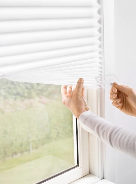 The easy-to-install blinds are available in white and dark grey