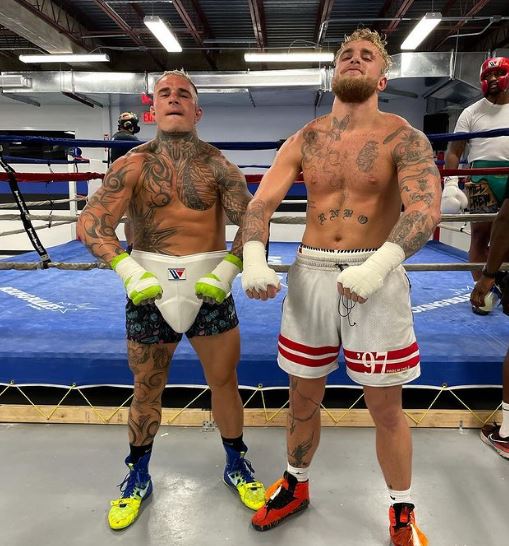 Jake Paul pictured after a sparring session