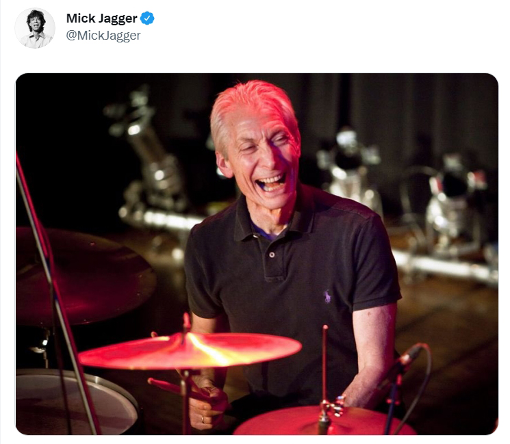 Mick Jagger has shared a touching photo of Charlie Watts as he breaks Rolling Stone's silence