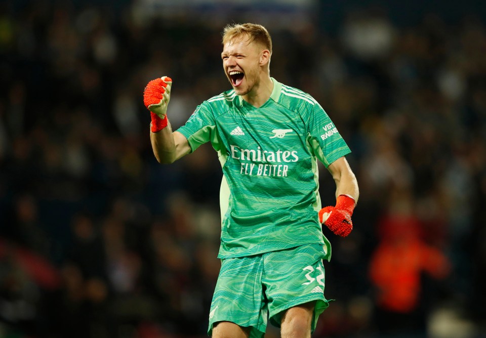 Aaron Ramsdale got his first taste of Arsenal action between the sticks