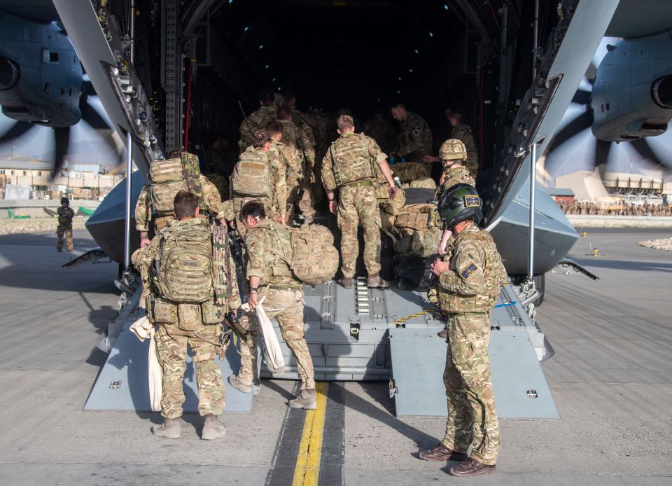 Troops touched down at Brize Norton on Saturday afternoon