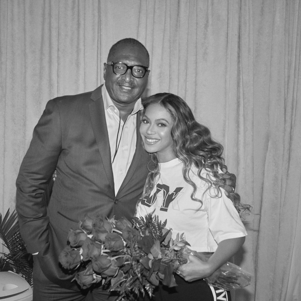 Beyonce pictured with her father