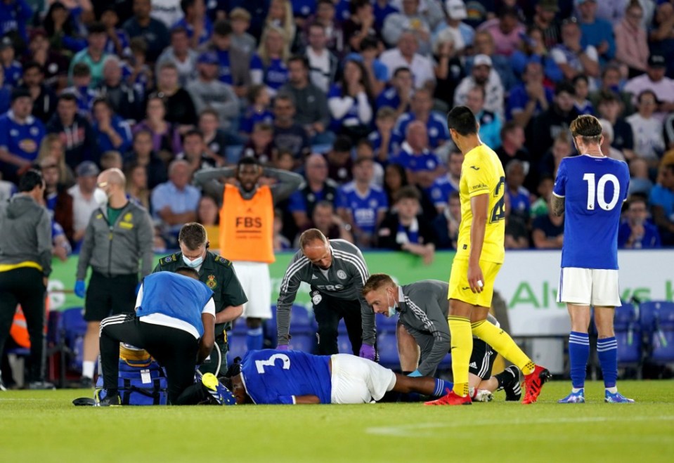 Wesley Fofana was rushed to hospital after a horror challenge against Villarreal