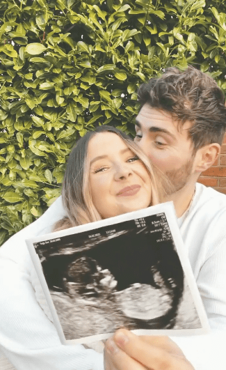 She announced her pregnancy news with Alfie in March