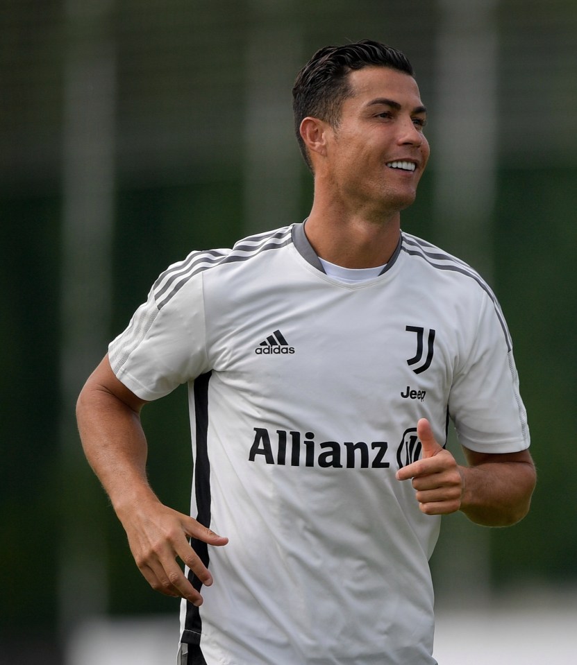 Ronaldo in Juve training ahead of the start of the Serie A season