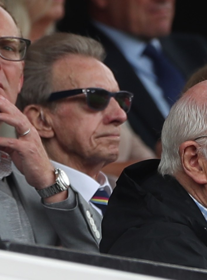 Denis Law, pictured watching the recent friendly with Everton, was also at Old Trafford to see United thump Leeds 5-1