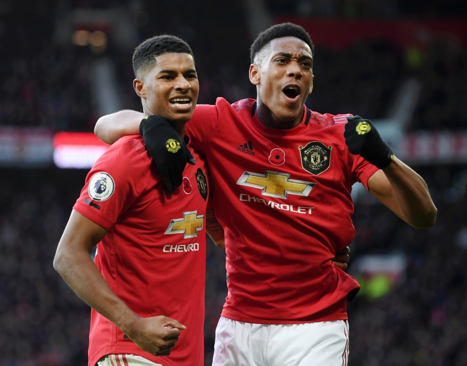 Marcus Rashford and Anthony Martial are the second and third top scorers for the Red Devils in that time