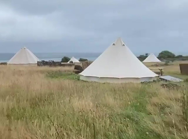 The Essex beauty can relax in one of these massive teepees