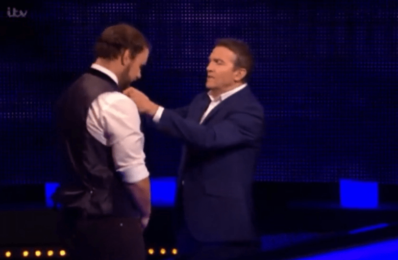 Bradley helped a contestant sort a wardrobe malfunction