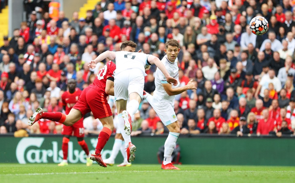 Diogo Jota put Liverpool in the lead against Burnley