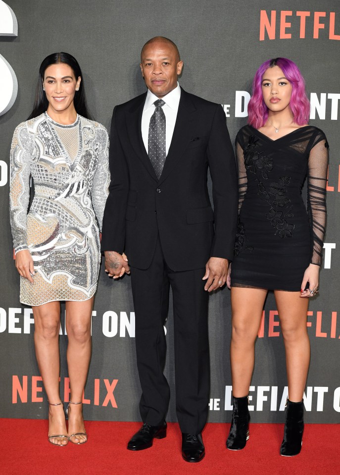 Dr Dre alongside his ex-wife (L) and daughter Truly Young (R)