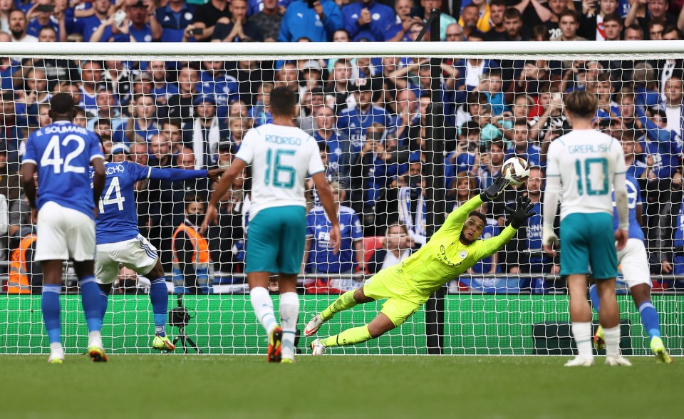 Zack Steffen dived the right way but was unable to get a hand on Iheanacho's late spot-kick