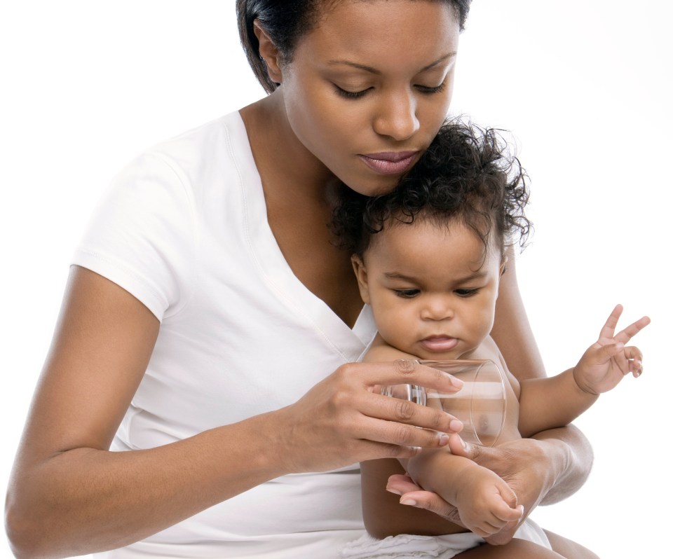 Usually a babies' rash is nothing serious. Pictured: The meningitis rash glass test in action