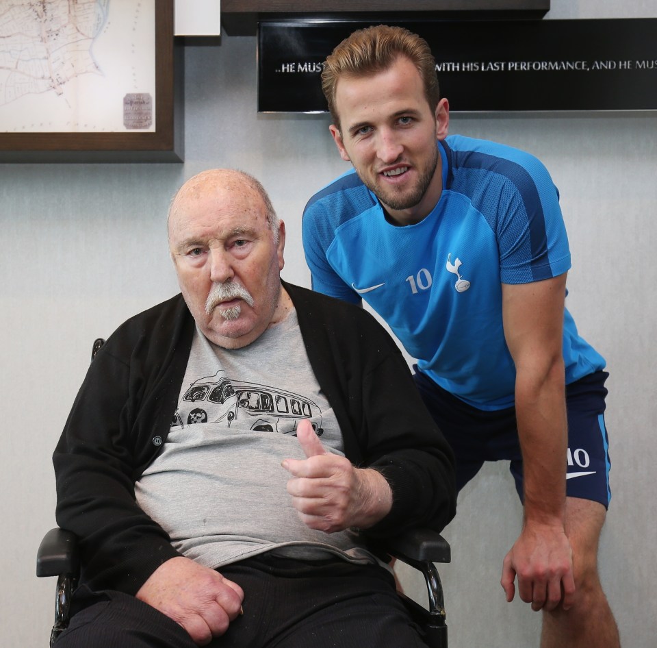 With Tottenham striker Harry Kane in 2017