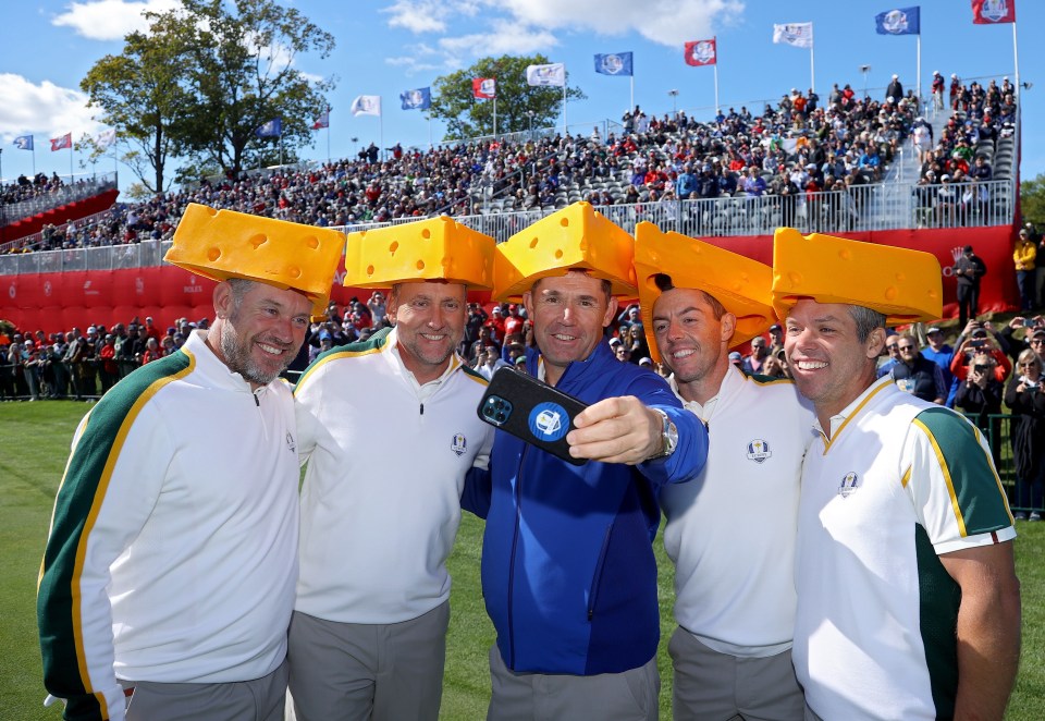 The European team wore cheese hats to try and win over the locals in 'America's Dairyland'