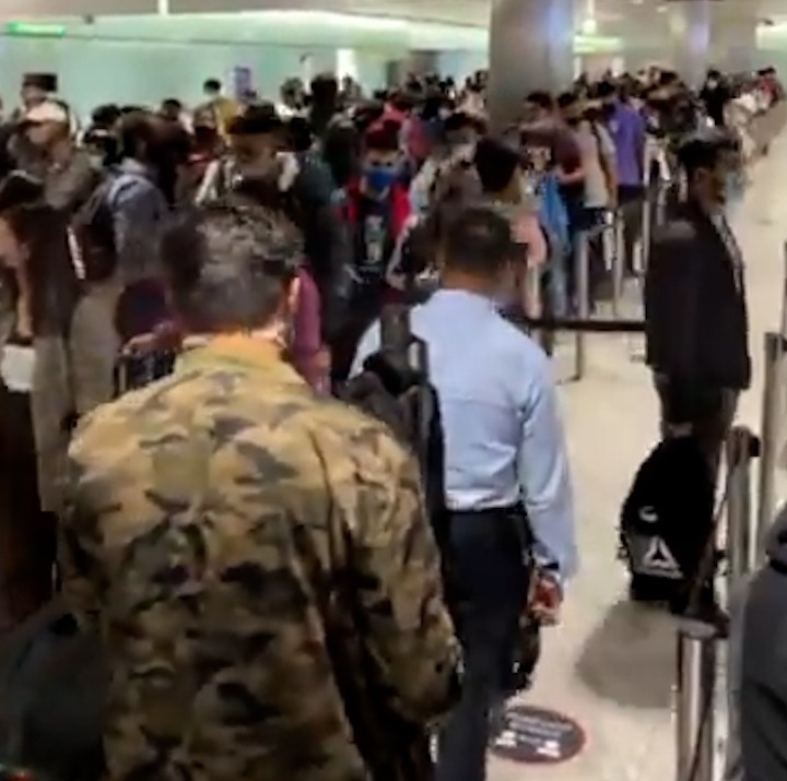 The queues started at Heathrow Airport this morning