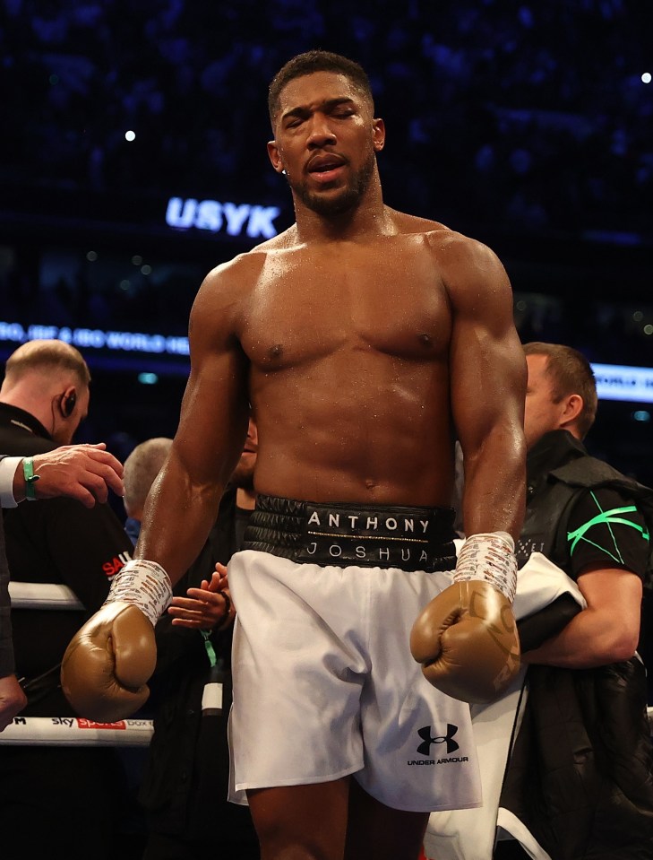 AJ looked to have suffered damage to his right eye after the fight