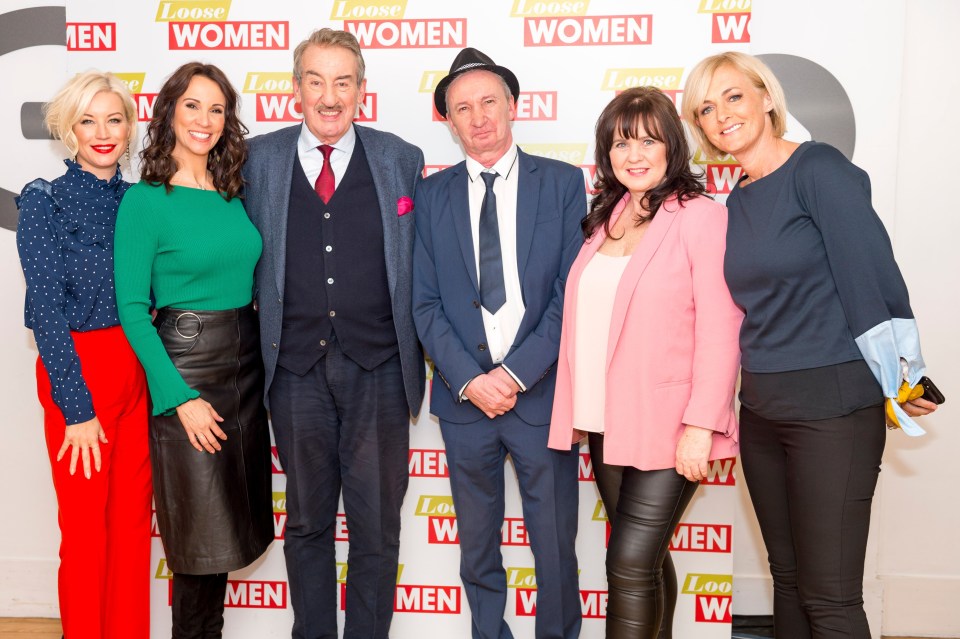 Andrea McLean, Coleen Nolan, Patrick Murray, John Challis, Denise Van Outen and Jane Moore pictured for 'Loose Women'