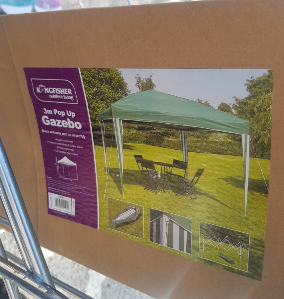 The gazebo didn't have a price tag in store but scanned at just £5