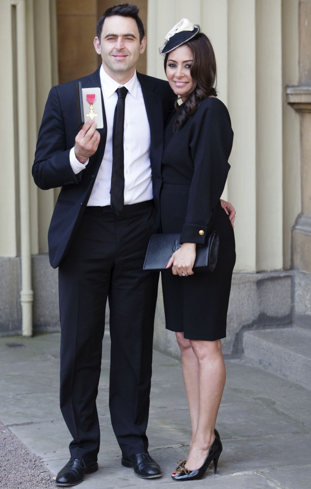 Laila with partner Ronnie O'Sullivan after he received an OBE at Buckingham Palace