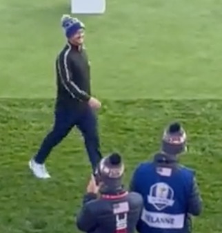 Tom Felton was in good spirits moments before he collapsed at the Ryder Cup Celebrity Match