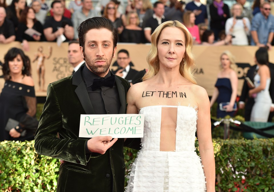 Simon and wife Jocelyn Towne pictured at the 23rd annual Screen Actors Guild Awards in 2017