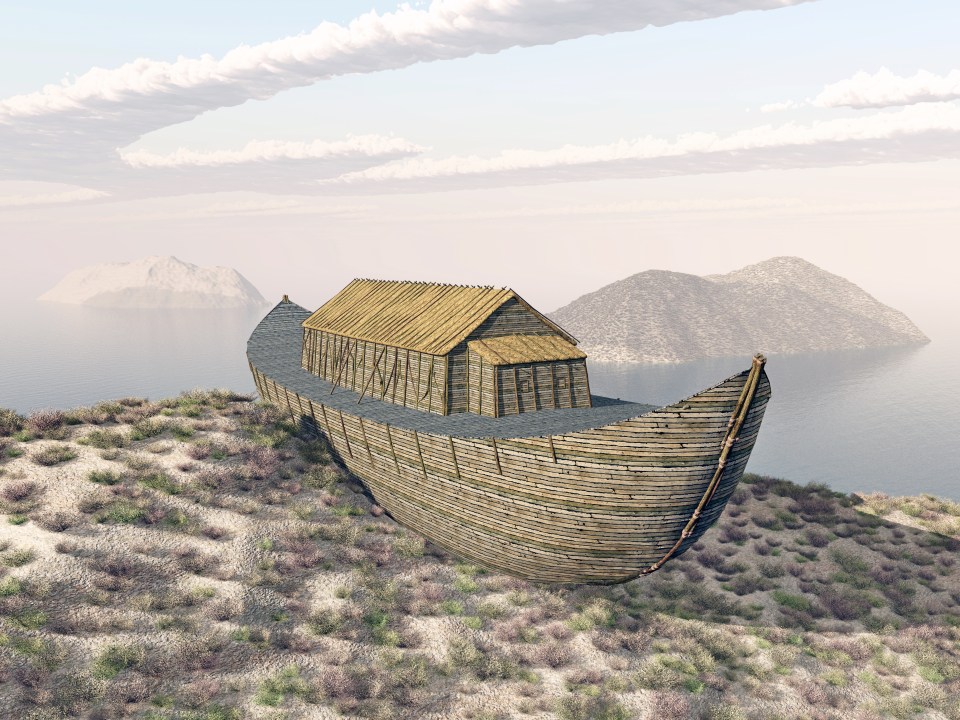 A rendering of what Noah's Ark could have looked like