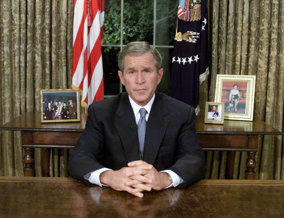 Addressing the nation from the White House in the evening