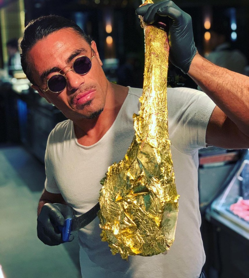 Nusret with his famous gold-covered steak