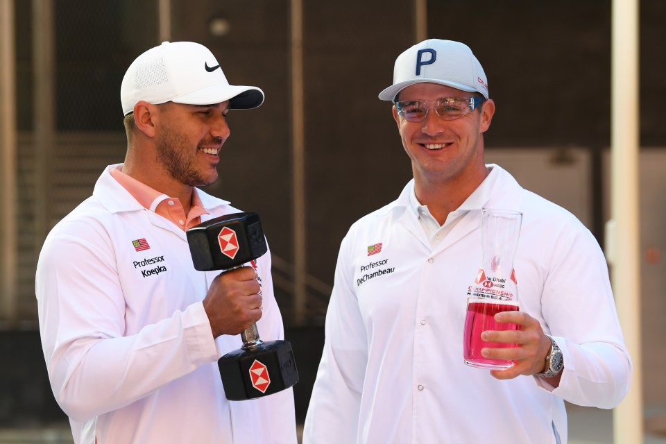 Brooks Koepka and Bryson DeChambeau may be all smiles here but are fierce enemies