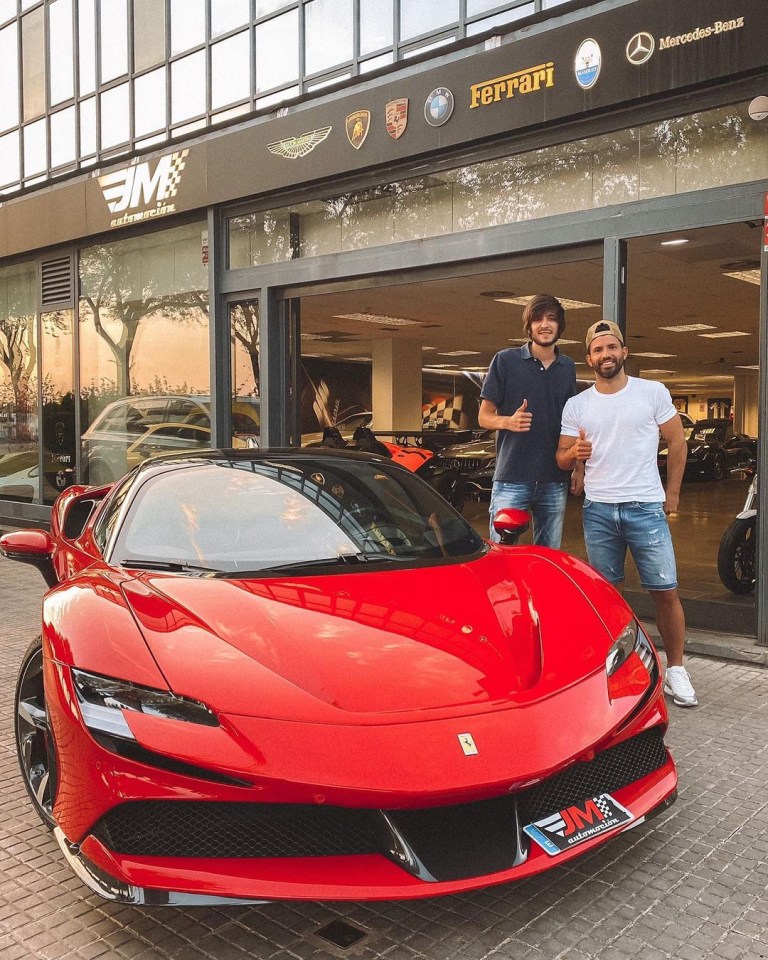 Aguero is known for his love of fast cars