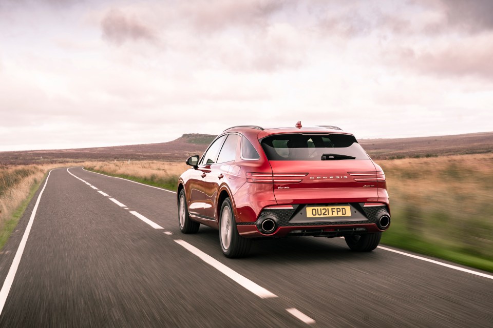 The rear view of the Genesis GV70