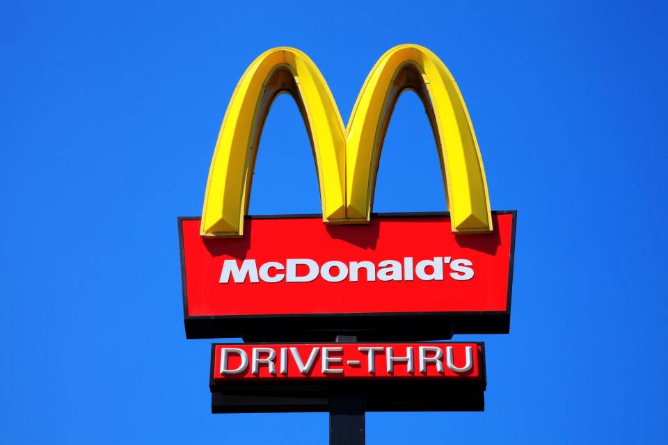 McDonald's yellow and red drive-thru logo advertising sign