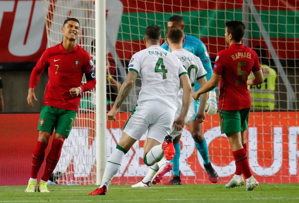 Cristiano Ronaldo saw his penalty saved by Republic of Ireland keeper Gavin Bazunu