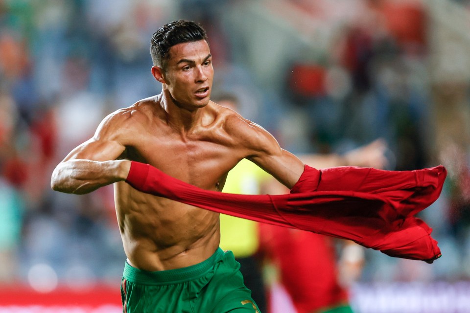 Cristiano Ronaldo celebrates his last minute winner for Portugal against Ireland