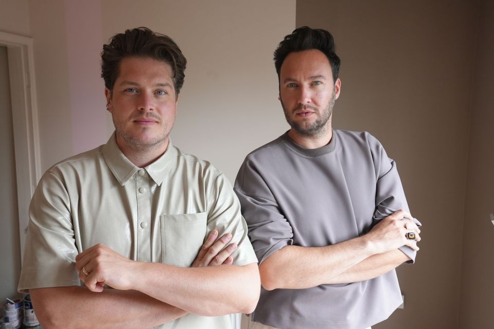 Russell Whitehead (left) and  Jordan Cluroe have their own interior design business