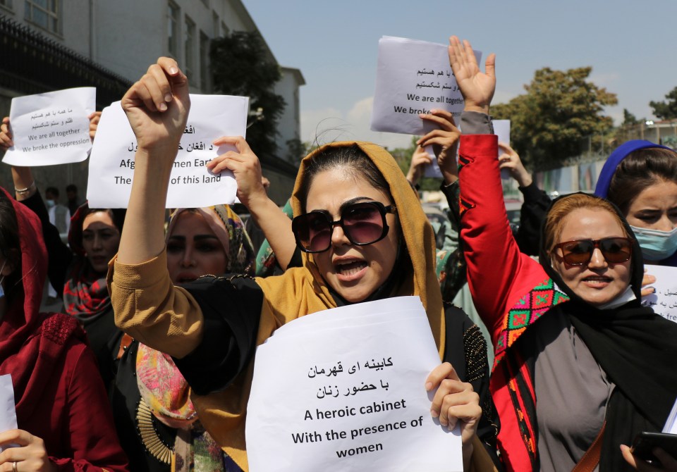 Protest for women rights in Kabul earlier this month