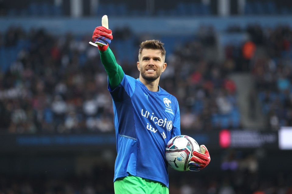 Joel played in goal in front of a 60,000 crowd at Soccer Aid on Saturday