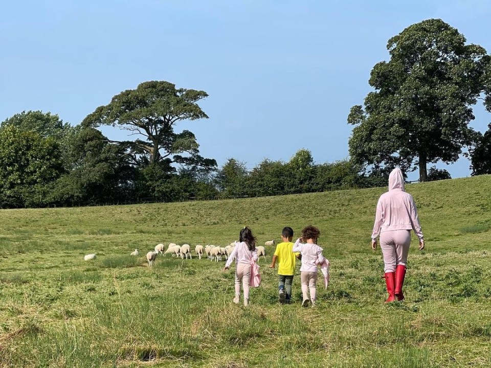 His little ones enjoyed the English countryside