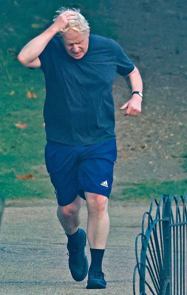 Boris Johnson running in London this morning