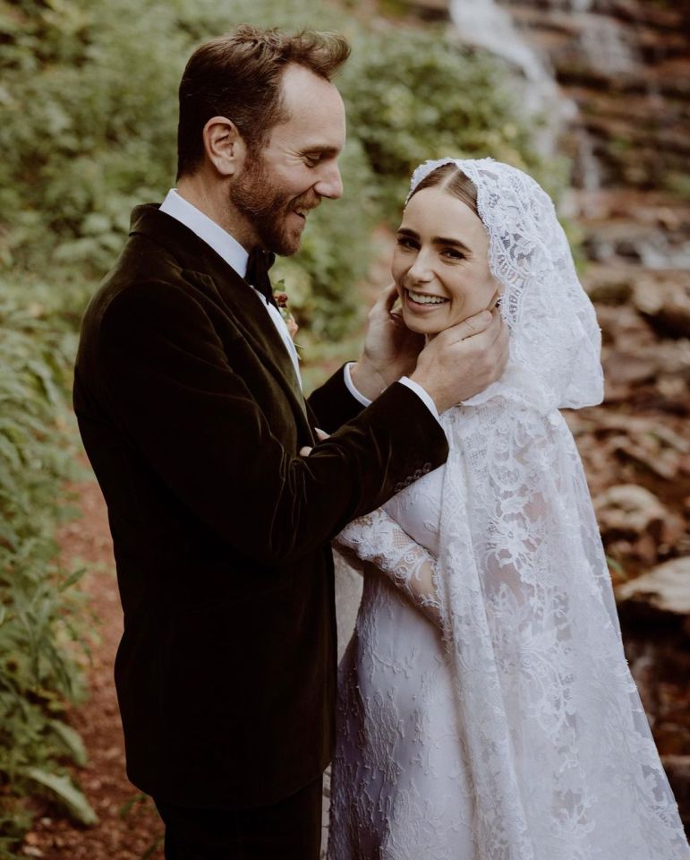 Emily in Paris star Lily wore a Ralph Lauren dress when she wed Charlie McDowell