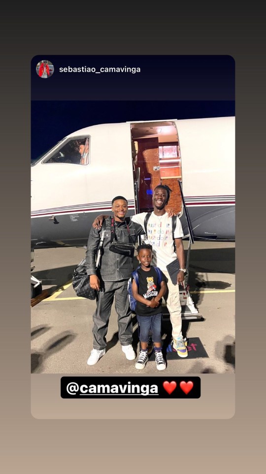 Camavinga jets to Madrid with his family