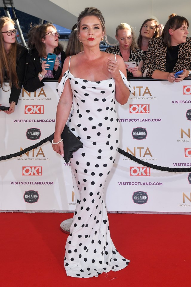 Candice Brown showcased her signature red lip as she took to red carpet this evening