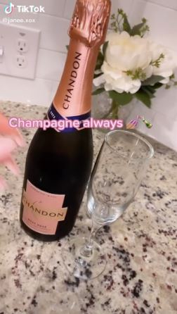 Her drink choice is... Champagne