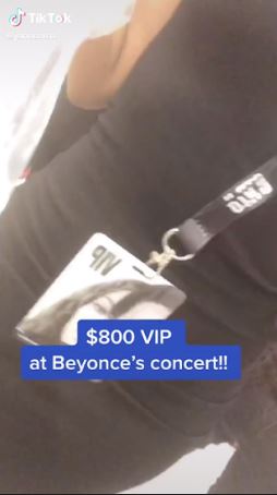 She boasted about getting VIP tickets for Beyonce