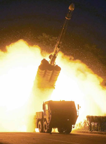 State media released an image of the missiles being fired