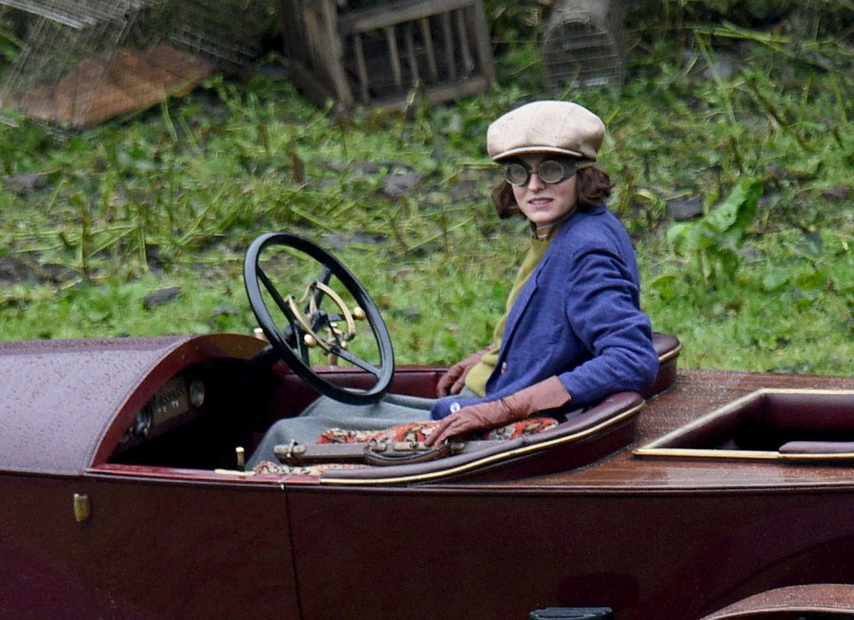 The star was seen in a an old-fashioned car in north Wales