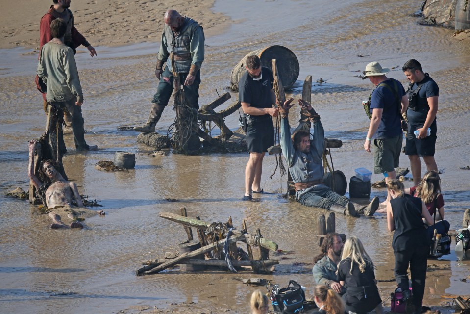 The scenes were filmed on a beach in Devon