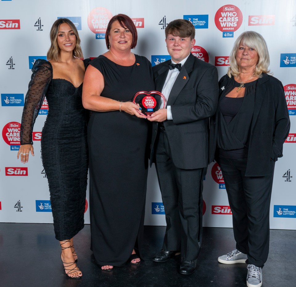 Caroline Flack Mental Health Hero - Charmaine George with Libby, Christine and Frankie